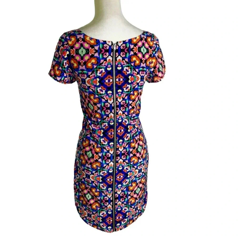 Yumi Kim 100% Silk Abstract Floral Mini Shift Dress Size XS - Picture 3 of 11